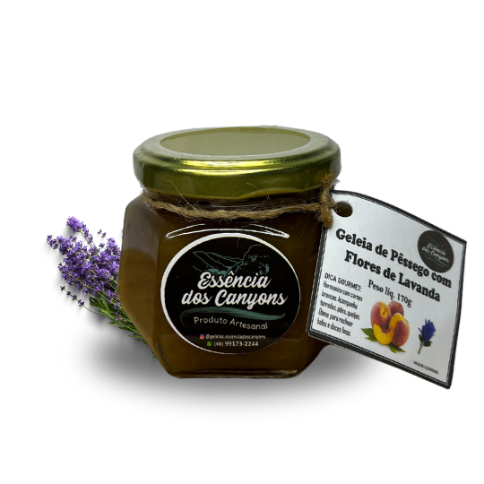 Geleia de Pêssego com Flores de Lavanda 170g