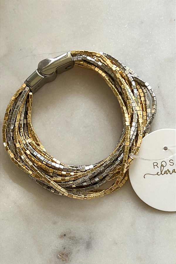 Pulseira Dourada/mix Canutilhos 14 tiras