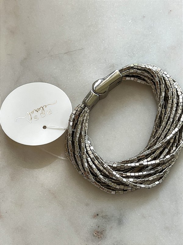 Pulseira Ródio Canutilhos 14 tiras