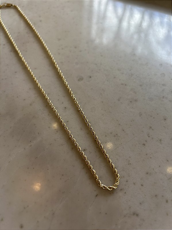 Colar Dourado Cordão Baiano Longo