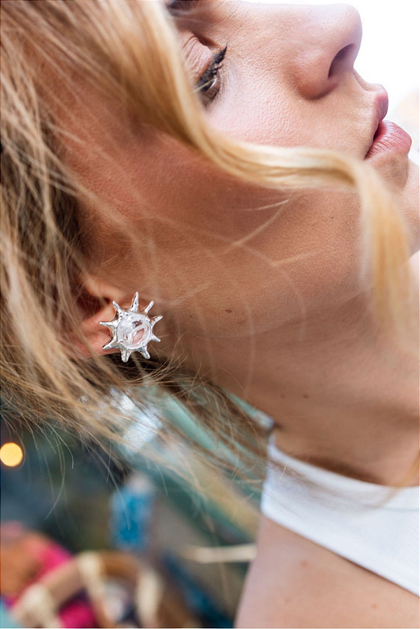 Brinco Rod Sol de Cristal