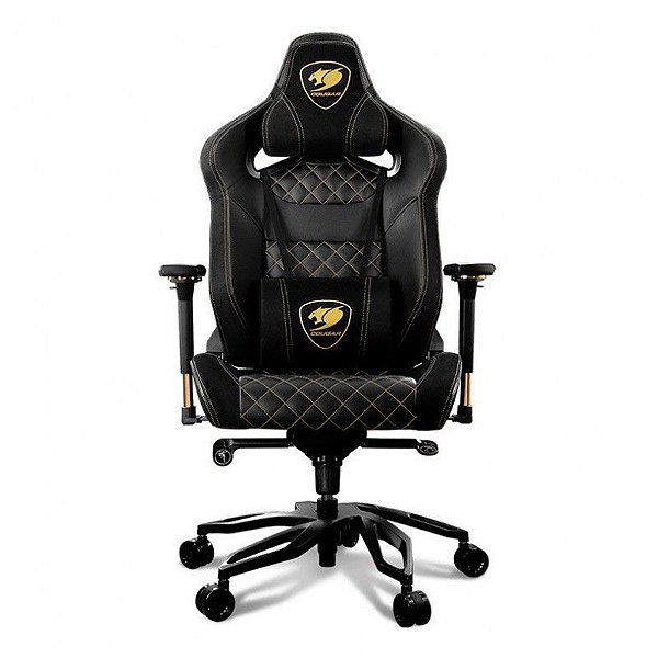 Cadeira gamer Cougar - ARMOR TITAN PRO Royal - Pistão Classe 4, suporte até 160kg, Couro PVC premium, Estrutura de aço - Frete sob Consulta