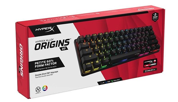 Teclado Gamer HyperX - Alloy Origins 60 - HyperX Red Switch, RGB