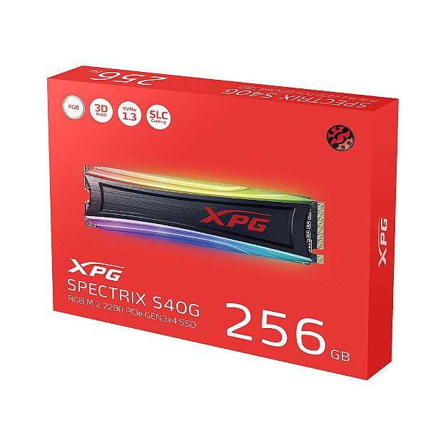 SSD XPG - Spectrix S40g 256Gb - M.2 NVMe, PCIe Gen3x4