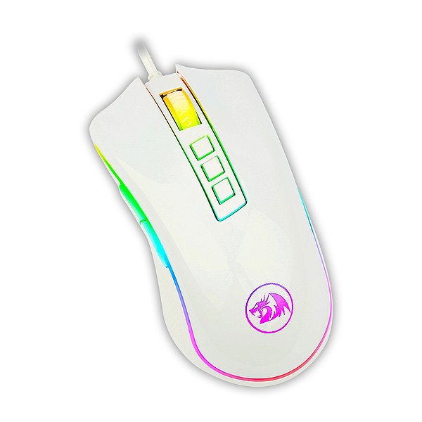 Mouse gamer Redragon - Cobra Lunar White - RGB, 12K DPi, Sensor PMW3327