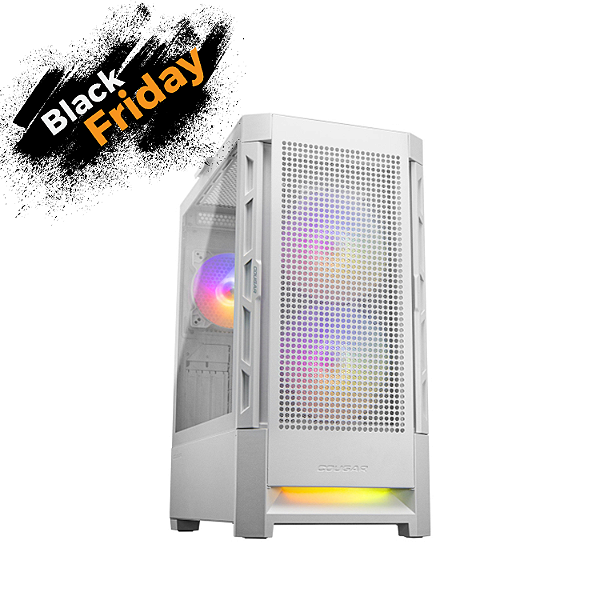 Gabinete gamer Cougar - DUOFACE White - RGB, Vidro temperado, Frontal modular