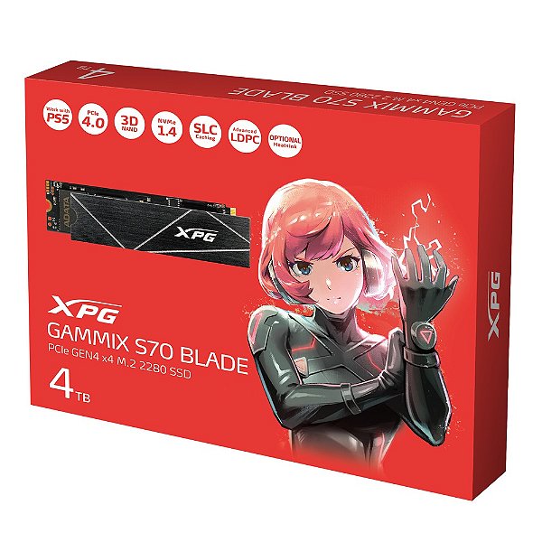SSD XPG - Gammix S70 Blade - 4TB, M.2 NVMe, Compativel com PS5