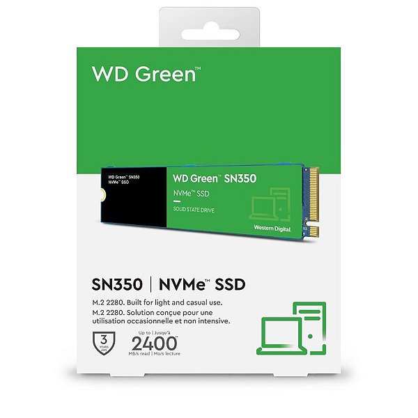 SSD Western Digital - WD Green SN350 250GB - M.2 NVMe, PCIe 3.0