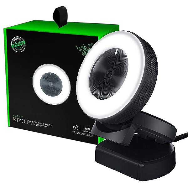Webcam gamer Razer - Kiyo - Controles completos da câmera,  Anel de Luz, Mais nítido e suave