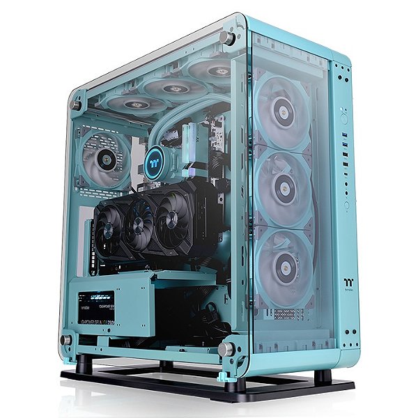 Gabinete gamer - Thermaltake Core P6 Tg Turquoise - CEB/ATX, Vidro temperado, Certificação Tt LCS