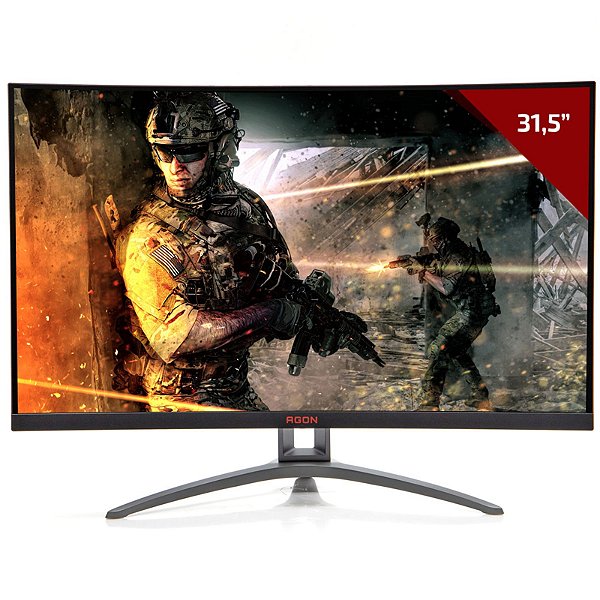 Monitor gamer AOC - Agon AG323FCXE - 31,5 Polegadas, 165Hz, 1ms, Painel VA, Curvo, AMD FreeSync Premium