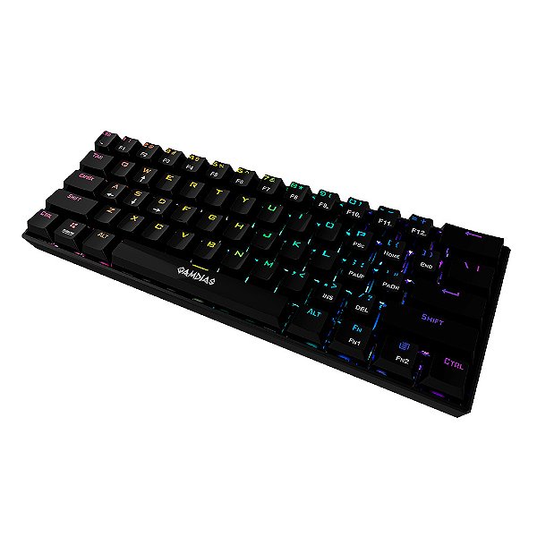 Teclado gamer Gamdias - Hermes E3 - RGB, Layout ANSI, Switch Blue