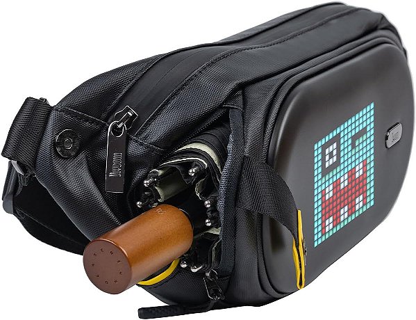 Mochila Divoom - Pixoo Slingbag-C - Painel LED Personalizável, Resistente à Água - PIXOO-SLINGBAG-C BLACK