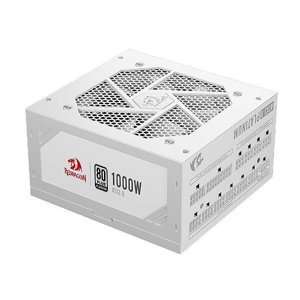 Fonte Redragon - RGPS 1000W Lunar White - 80 Plus Platinum, 12VHPWR, Full Modular - GC-PS017W