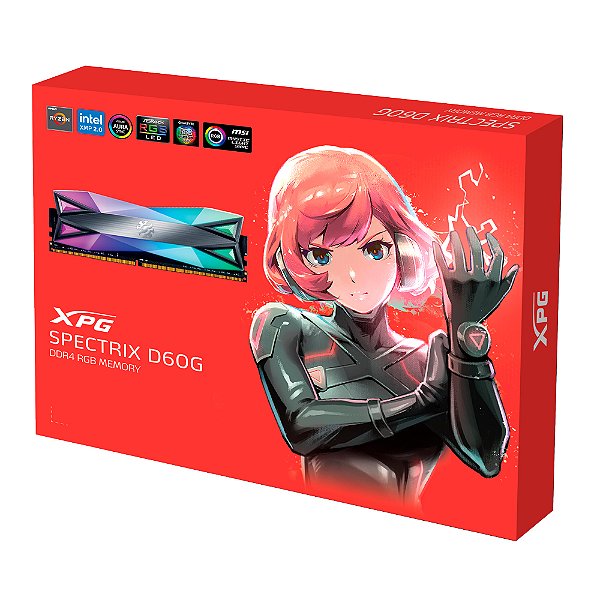 Memoria RAM XPG - D60G 16GB - RGB, DDR4 2x8GB, 3200MHz