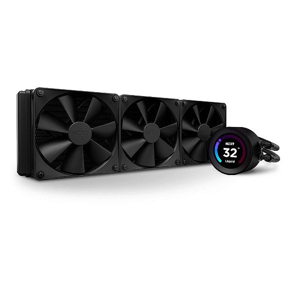 Water cooler NZXT - Kraken Elite 360 Black - Display TFT-LCD de 24 bits, 78,02 CFM, Compativel com intel e AMD, 360mm