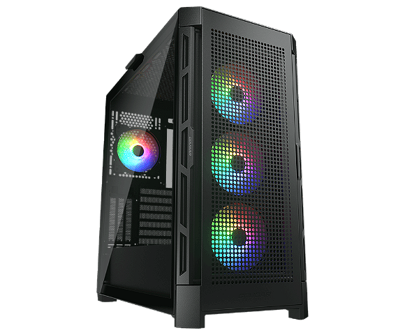 Gabinete gamer Cougar - Airface PRO Black - Mid Tower, RGB, Vidro temperado, E-Atx