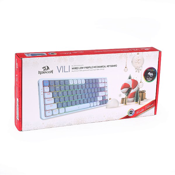 Teclado gamer Redragon - Vili - RGB, ABNT2, Perfil baixo, Switch Brown