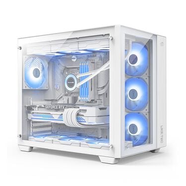 Gabinete gamer Liketec - Zeus V2 Snow - Mid Tower, Vidro Temperado, RGB, ATX