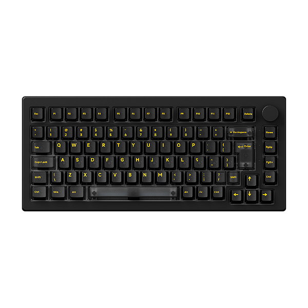 Teclado Akko - 5075S Clear Black - ABNT2, RGB, Formato 75%, Switches V3 PRO Cream Black