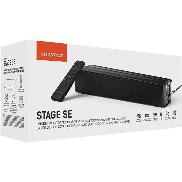 Soundbar Creative - Stage SE - Bluetooth 5.3, 48w RMS, Tecnologia Sound Blaster