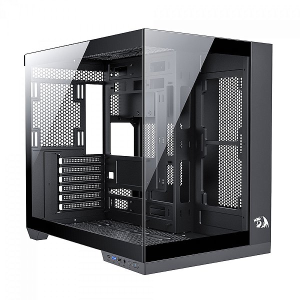 Gabinete Redragon - Wideload Pro Black - Aquario, Vidro temeprado, Mid Tower