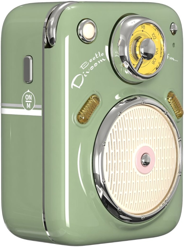 Caixa de som Divoom - Beetle-FM Green - Potência 4,5 W, Bluetooth 5.1, Suporte para Cartão Micro SD