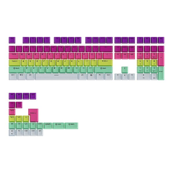 Keycaps MonsGeek - Rainbow Keycap Set - 132 Unidades, Layout ANSI, Material PBT Double-Shot, Perfil OEM