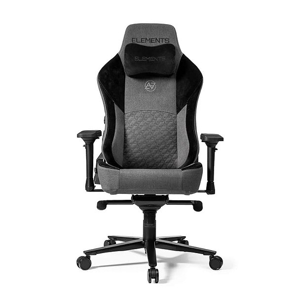 Cadeira gamer Elements - Lunari Fearless Grey - Pistão Classe 4, Suporte até 150kg