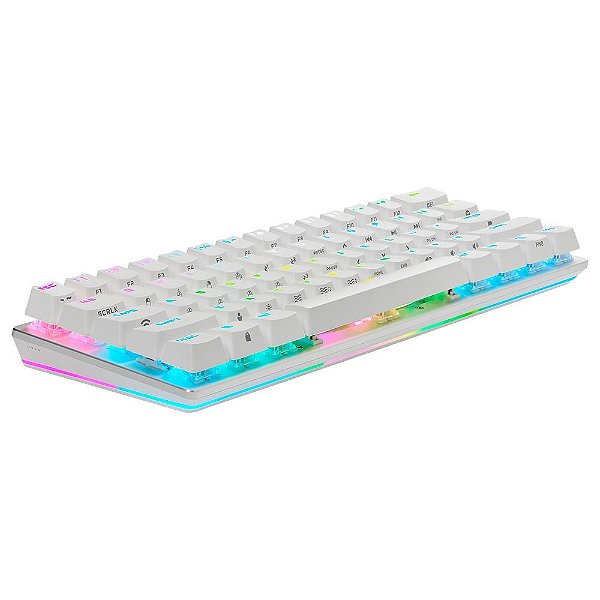 Teclado mecânico gamer Corsair - K70 PRO Mini Wireless White - RGB, Sem fio Slipstream, Switch Cherry MX Speed, Layout US, Forma do Teclado 60%