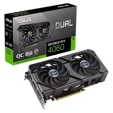 Placa de vídeo RTX 4060 ASUS Dual 8G EVO OC NVIDIA GeForce, 8GB GDDR6, G-SYNC, Ray Tracing