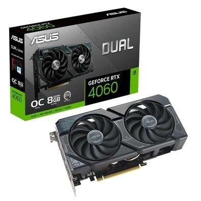 Placa de Vídeo RTX 4060 OC Edition Dual ASUS NVIDIA GeForce, 8GB GDDR6, DLSS, Ray Tracing