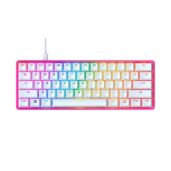 Teclado Mecanico Gamer HyperX Alloy Origins, RGB, Switch Red, Rosa e Branco
