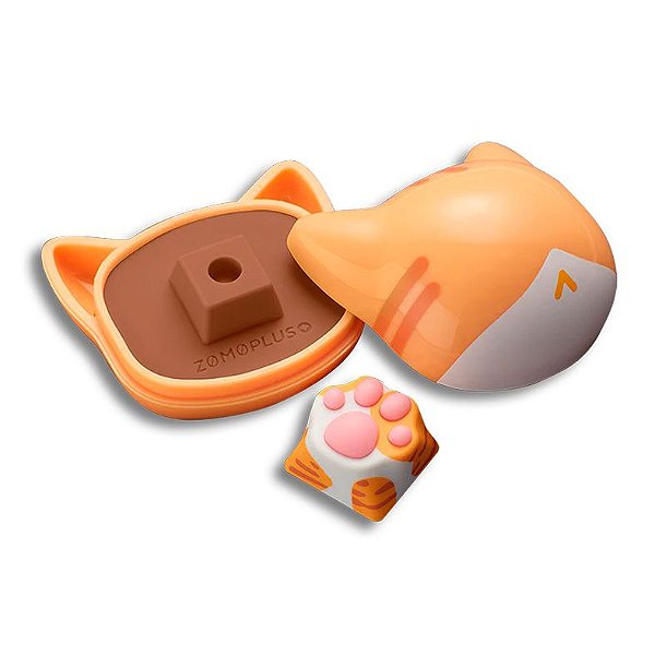 Keycap Gamer Zomoplus Kitty Paw Orange Cat, ABS e Silicone