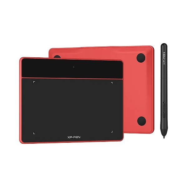 Mesa Digitalizadora XP-Pen Deco Fun XS Pen Tablet CT430, com Caneta P01, 5080LPI, USB-C, Vermelho