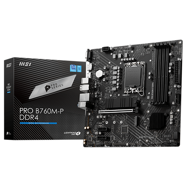 Placa Mãe MSI PRO B760M-P DDR4, Chipset B760, Intel LGA 1700, mATX, DDR4