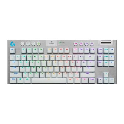 Teclado Mecânico Gamer Sem Fio Logitech G915 X Lightspeed, Design TKL RGB Lightsync, USB ou Bluetooth e Switch GL Tactile, Branco