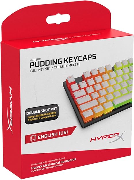 HyperX Keycaps Pudding - Double Shot PBT Keycap, English (US) Layout - White