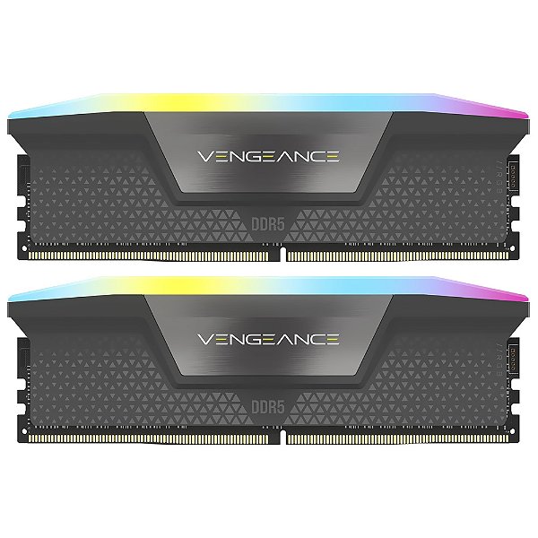 Memória RAM Corsair Vengeance RGB DDR5 64GB (2x32GB) 6000MHz - Preto / Cinza