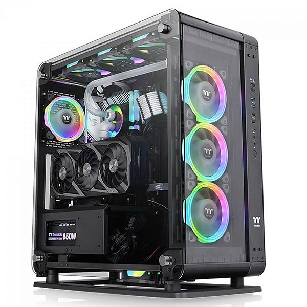Gabinete Gamer Thermaltake Core P6 TG, Mid Tower, Vidro Temperado, Black, ATX, Sem Fonte, Sem Fan