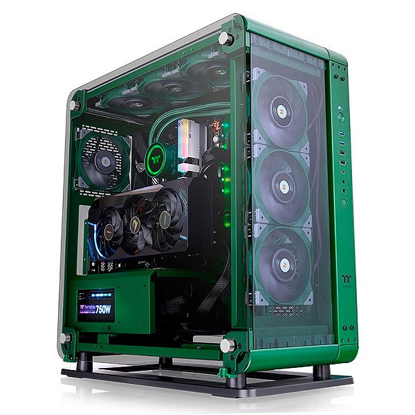 GABINETE TT CORE P6 TG/RACING VERDE MID TOWER