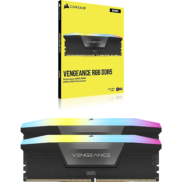 Memória RAM Corsair Vengeance RGB DDR5 32GB (2x16GB) 6000MHz - Cinza (CMH32GX5M2E6000C36)