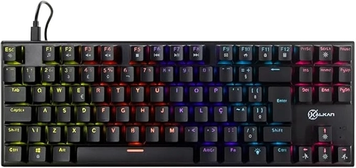 Teclado Mecanico Gamer Kalkan Loki TKL Preto Switch Marrom