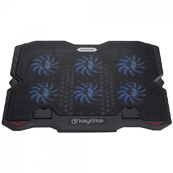 Suporte para Notebook Keytime CoolStand 6, Ajustável, Preto, Com 6 Fans - KYT00022