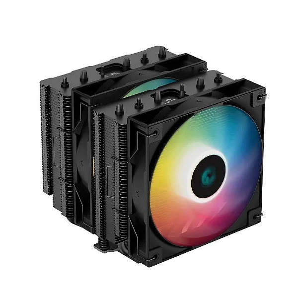 Cooler Para Cpu Deepcool Ag620 Bk ARGB, Dual Tower,Preto, 12cm