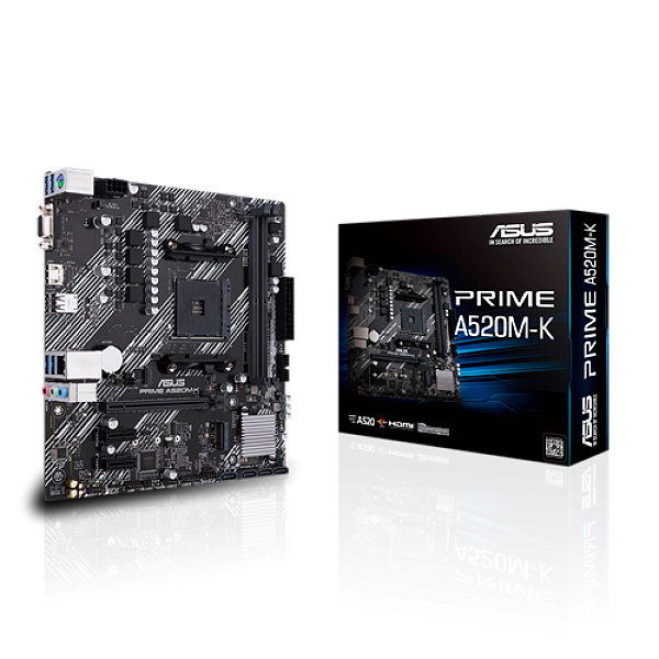 Placa-Mãe ASUS Prime A520M-K, AMD AM4, mATX, DDR4, Preto - 90MB1500-M0EAY0