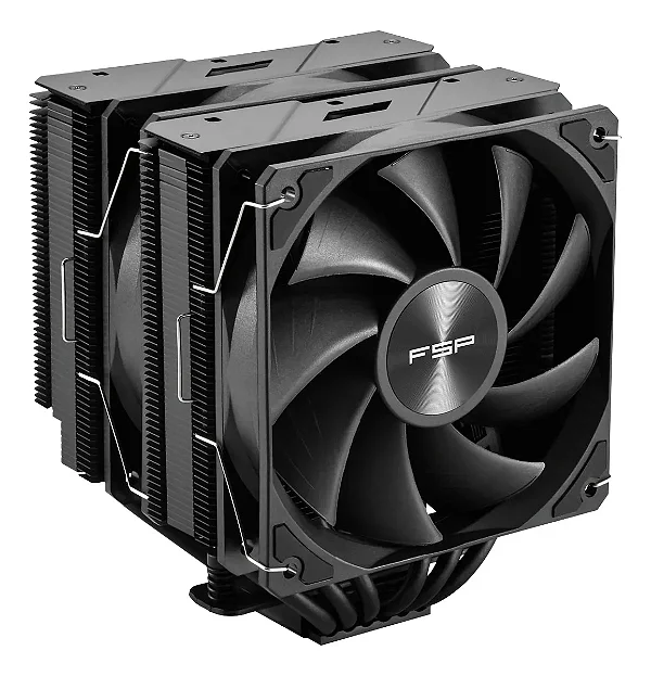 Air Cooler Fsp Mp7 Dual Fan - Intel/amd Am4 / Am5 / Lga1700 Led Preto