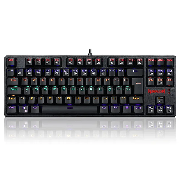 Teclado Gamer Redragon Daksa, Rainbow, Mecânico, Abnt2, Switch Outemu Brown - K576R-1 PT-BROWN