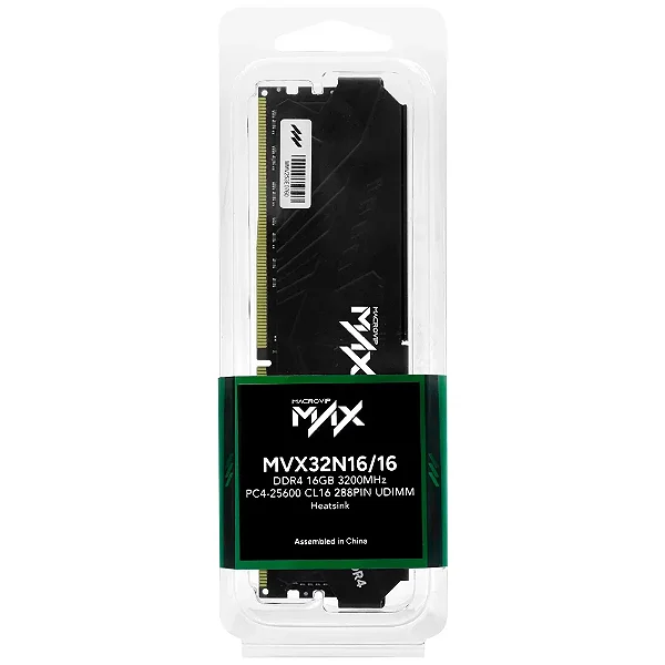Memória RAM Macrovip Max DDR4 16GB 3200MHz – MVX32N16/16