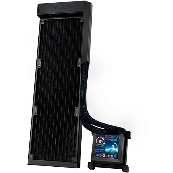 Water Cooler Hydroshift 360 Preto Display LCD, Lian Li, 360mm, AMD/Intel, SEM COOLERS - GHSLCD36NB